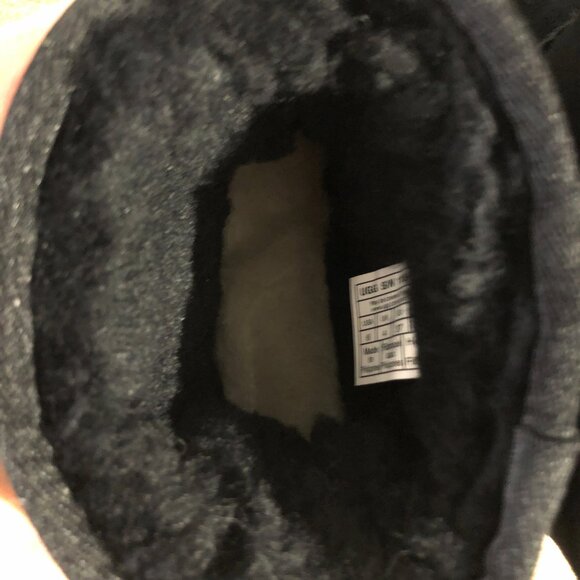 UGG Classic Boots Womens Size 6 Black Suede Mini Side Logo - Picture 8 of 9